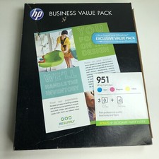 HP 951 Business Value Pack Ink 3 Pack Plus 40 Sheets New Sealed Expired 2016 picture