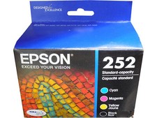 Epson 252 (EXPIRED SEE DETAILS) Black Cyan Magenta Yellow Genuine NEW Sealed picture