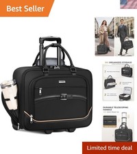 Stylish 17.3'' Rolling Briefcase - Lightweight, Water-Resistant & Secure Storage picture