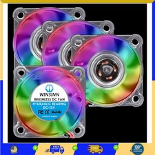 WINSINN 40mm RGB LED Cooling Fan 12V 4010 Hydraulic Bearing 2Pin 4 Pack picture