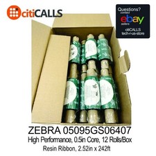Zebra 05095GS06407 Resin Ribbon 2.52inx242ft 5095 High Performance QTY=12 picture