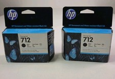 2 Pack HP 712 Black Ink Cartridge 3ED71A DesignJet 80ml EXP 02/25 Genuine HP Ink picture