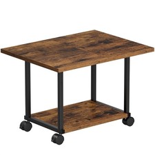 2Tier Under Desk Printer Stand Rolling Table Cart For Small Spaces Brown picture