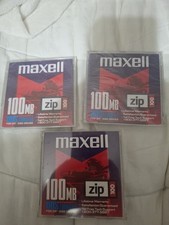 Maxell Zip 100 Disk 100MB DOS Formatted For Zip Drive 3 Pack 2 New Sealed 1 Open picture