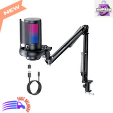 Gaming USB Microphone with Boom Arm & RGB Light for Streaming & Podcasting picture