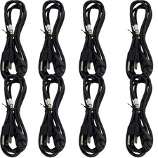 8 Pack Monoprice 7688 6ft IEC C5 Cloverleaf AC Power Cord 18AWG NEMA 5-15P picture