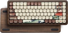 Womier 75% Wireless Creamy Keyboard with Wood Shell, QMK/VIA WD75 V2 picture