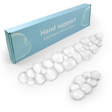 Gel Cloud Keyboard and Mouse Wrist Rest, Cute 10 x 4 inches, White picture