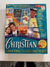 Art Explosion Christian Greeting Card Factory PC Software w/ Box CDs Vintage picture