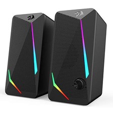 RGB Wired Desktop Speakers 2.0 Channel Stereo Black picture