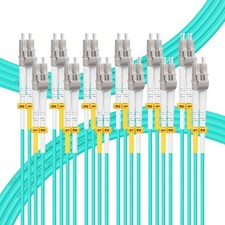 OM4 LC to LC Multimode Duplex Fiber Patch Cable 50/125um Aqua 1M 3 Ft 6 PCS picture