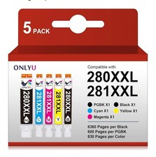 ONLYU 280XXL 281XXL Compatible for Canon Ink 280 and 281 Cartridges (5 Packs) picture