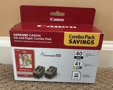 Genuine Canon Ink Paper Combo Pack 40 Black 41 Color 50 Sheets 4x6 Photo Paper picture