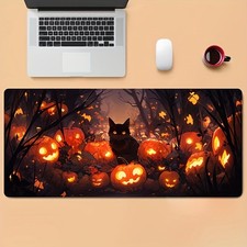 Anime Jack-O'-Lantern Halloween Pattern Mouse Pad Extra Large Edge-Locked Non- picture