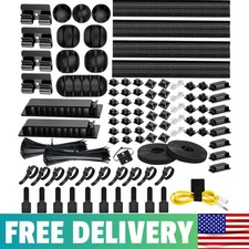 [313Pcs] Cable Management Kit, Reusable Computer Desk Cord Organizer picture
