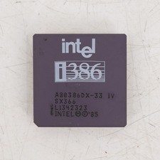 Vintage Intel 80386DX 33MHz CPU Processor A80386DX-33 PGA Chip Retro PC picture