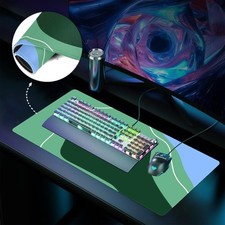 1pc Abstract Geometric Curve Mouse Pad & Desk Mat, Featuring a Dark Green Base picture