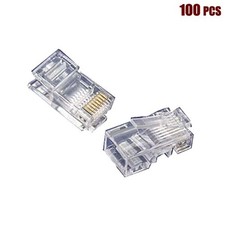 100pcs Cat5e RJ45 8P8C Modular Network Ethernet Plug Connector for Solid Wire picture