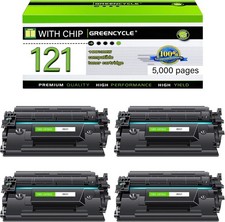 4PK Greencycle 121 Black For Canon ImageClass D1650 D1620 Compatible Toner picture