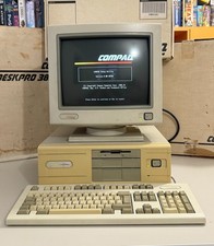 Compaq Deskpro 386s/20 4MB + 420SC CRT Monitor Keyboard Original Boxes picture
