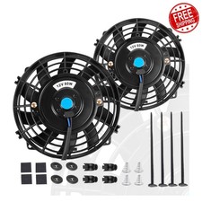 EVERESTWAY 7 Inch Slim Electric Cooling Fan 2PCS Black picture