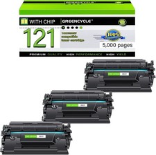 3PK Greencycle 121 Black For Canon ImageClass D1650 D1620 Compatible Toner picture