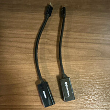 2 pack - HDMI Male to DisplayPort Male Adapter Cable 1ft Black Lot of 2 picture
