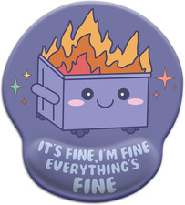 Dumpster on Fire Mouse Pad with Wrist Rest, Funny Cute Ergonomic Mouse Pads for picture