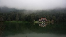 Landscape house lake water Custom Gaming Mat Desk picture