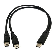 USB Type C to Dual Mini USB Male Splitter Cable Fast Charging Digital Camera MP3 picture
