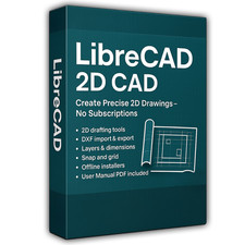 Ultimate LibreCAD Pack (2D CAD Drafting) (Windows + MacOS + Linux) (USB or DVD) picture