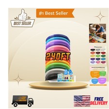 Eco-Friendly 1.75mm 3D Pen Filament Set - 240 ft with 15 Colors and Stencil picture