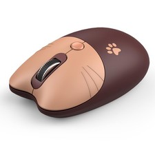 Cute Cat Wireless Mouse, 2.4GHz Silent USB Receiver Coffee picture