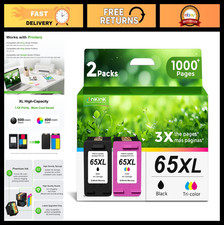 High-Capacity Black Ink Cartridge Replacement for HP 65XL, Compatible Ink 65 HP6 picture