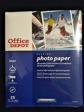 Office Depot High Gloss Premium Inkjet Photo Paper (8.5 X 11) 25 Sheets NEW picture