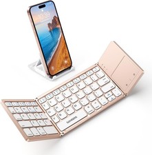 Samsers Foldable Bluetooth Keyboard Touchpad for Android Windows iOS Laptop Pink picture