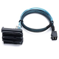0.5m Mini SAS SFF-8643 to 4 SFF-8482 Connector HDD Cable with Power Port picture