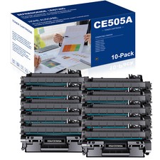 10 Pcs CE505A 05A Toner Cartridge Fits for HP LaserJet P2030 P2035 P2035n P2050 picture