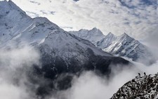 Landscape mountains nature snow snowy peak cold Custom Gaming Mat Desk picture