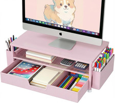 Desk Organizer and Accessories, 2-Tier Computer Monitor Stand Rise with Storage picture