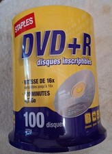 Staples Recordable DVD+R Discs 4.7 GB 16x120min Sealed Package, 100-Pack Spindle picture