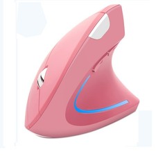 Wireless Mouse Ergonomic Vertical Ergo LED Light High Precision Pink picture