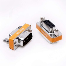 2 Pack DB9 Null Modem Male To Female Slimline Serial Port Data Adapters picture