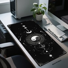 1pc HD Printed Pattern Mouse Pad, Sun Moon Yin-Yang Star Pattern Themed Trendy picture