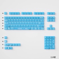 PBT PC Gradient Green Transparent Keycaps Cherry Profile UV Print Mechanical picture