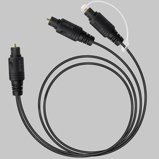 Bangun 1x2 Digital Audio Splitter Cable, Toslink Digital Fiber Optic Audio Sp... picture