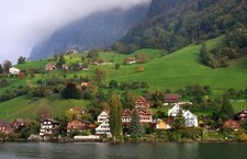 Landscape lucerne village alps mountains Custom Gaming Mat Desk picture