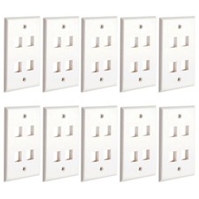 10x 4 Port/Hole 1-Gang Keystone Jack Insert Wall Plate Faceplate A/V Network picture