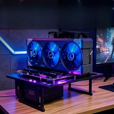 Horizontal Open Frame PC Case ATX MATX DIY Chassis 360 Water Cooling Desktop picture