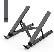Tonmom Laptop Stand for Desk, Adjustable Riser ABS+Silicone Black  picture
